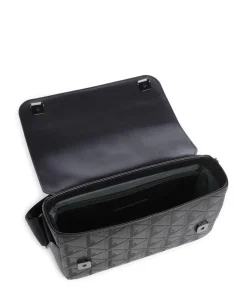 Nomogramme Umhängetasche geprägtes Rindsleder schwarz