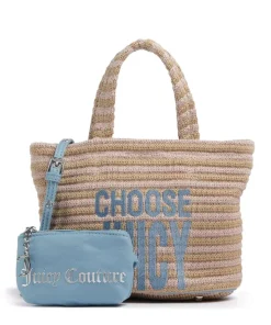 Nora Straw S Handtasche Kunststoff blau/beige