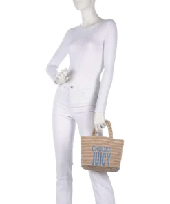 Nora Straw S Handtasche Kunststoff blau/beige