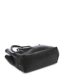 Nordic Simplicity Schultertasche fein genarbtes Rindsleder schwarz