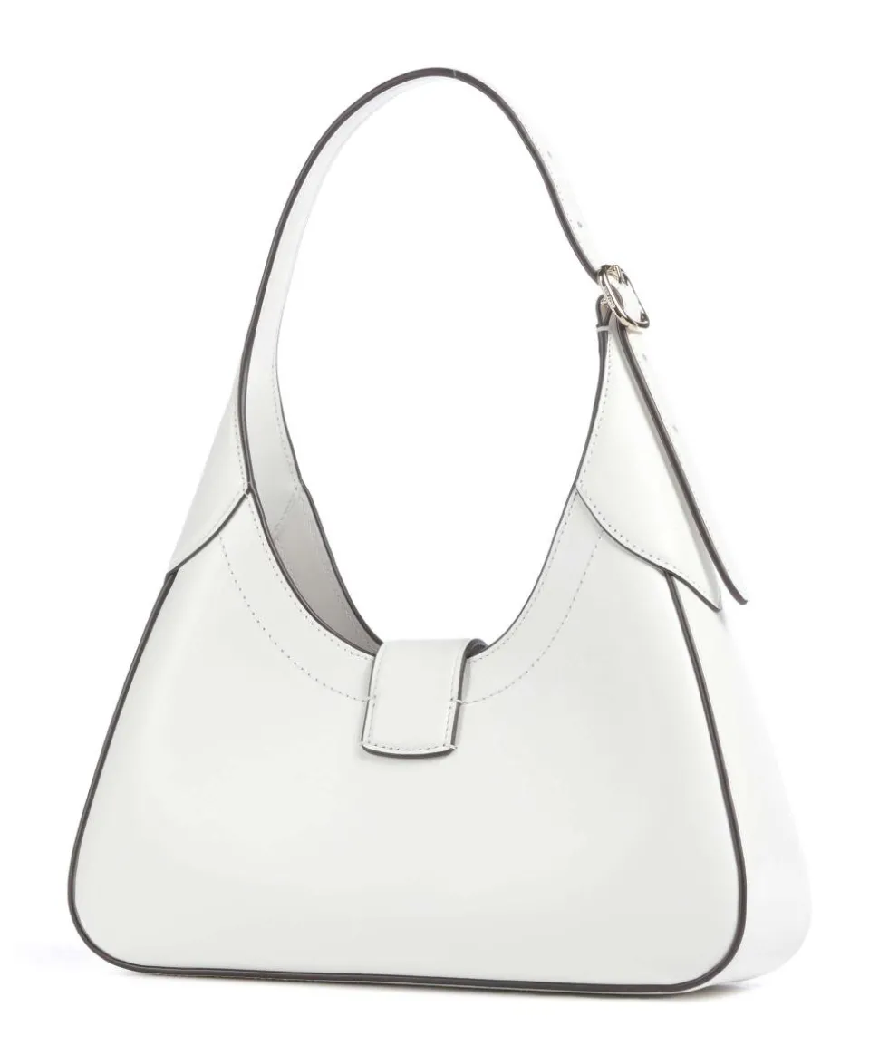 Nouveau Schultertasche fein genarbtes Rindsleder weiß