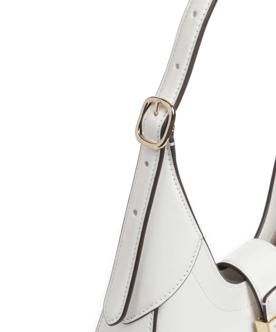 Nouveau Schultertasche fein genarbtes Rindsleder weiß