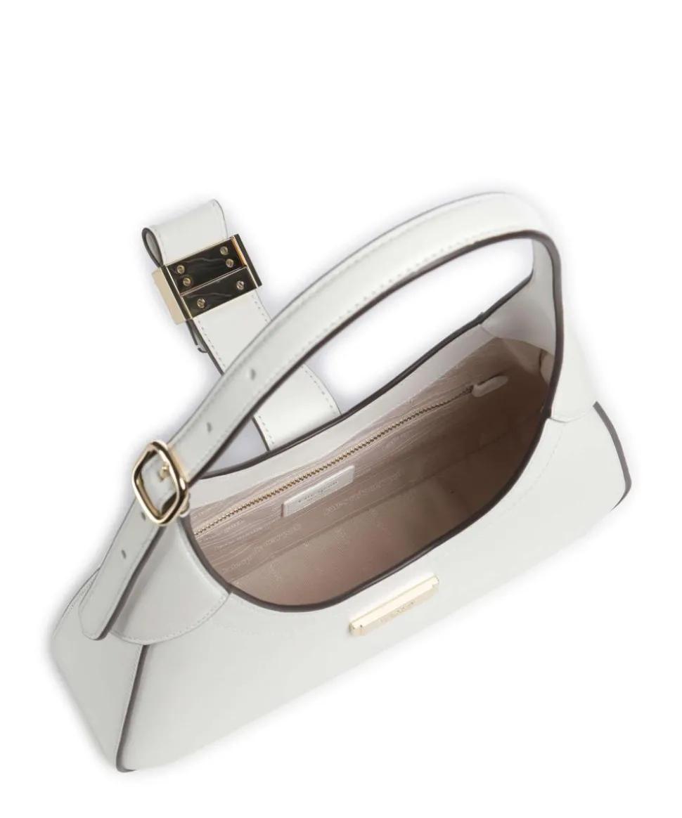 Nouveau Schultertasche fein genarbtes Rindsleder weiß