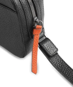 Novara Handgelenktasche genarbtes Rindsleder schwarz