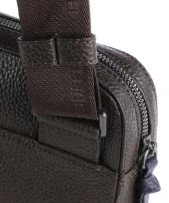 Novara Umhängetasche genarbtes Rindsleder dunkelbraun