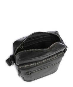 Novum Amantea Umhängetasche fein genarbtes Rindsleder schwarz
