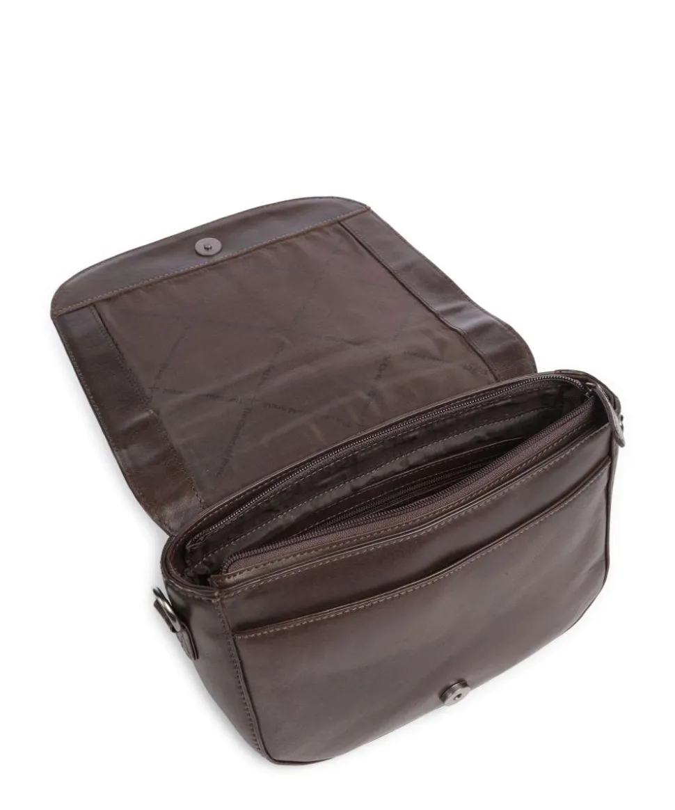 Novum Lizzola Schultertasche Leder dunkelbraun