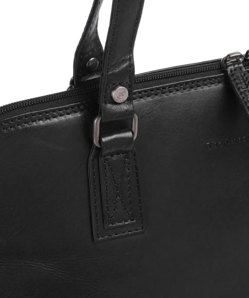 Novum Selvino Schultertasche Rindsleder schwarz