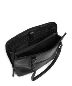 Novum Selvino Schultertasche Rindsleder schwarz