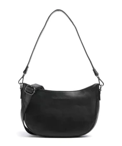 Novum Valentano Schultertasche fein genarbtes Rindsleder schwarz