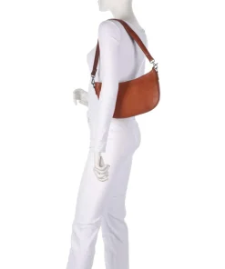 Novum Valentano Schultertasche fein genarbtes Rindsleder cognac