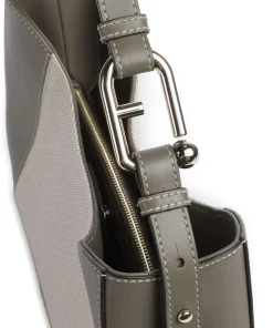 Nuvola L Beuteltasche Canvas, fein genarbtes Leder beige/grau