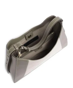 Nuvola L Beuteltasche Canvas, fein genarbtes Leder beige/grau