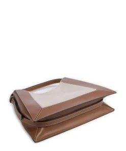 Nuvola L Beuteltasche Canvas, fein genarbtes Leder beige/braun