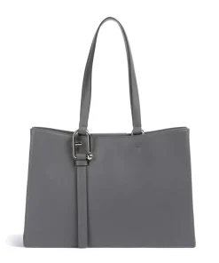 Nuvola L Shopper fein genarbtes Leder dunkelgrau