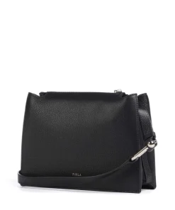 Nuvola S Umhängetasche genarbtes Leder schwarz