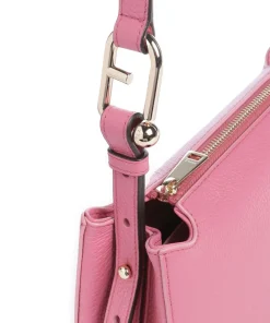 Nuvola S Umhängetasche genarbtes Leder rosa