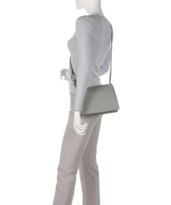 Nuvola S Umhängetasche genarbtes Leder graugrün