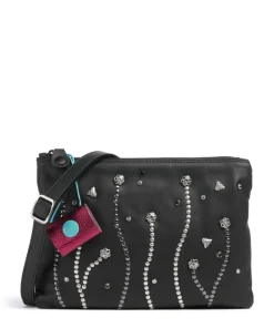 Oceania Beyonce Umhängetasche genarbtes Kalbsleder schwarz