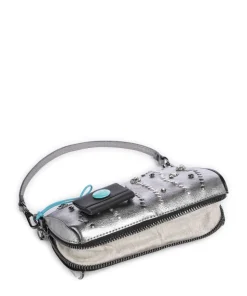 Oceania Pepita Handtasche Kalbsleder silber