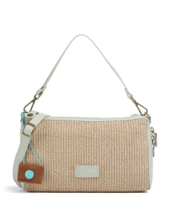 Oceania Pepita Schultertasche Bast, genarbtes Kalbsleder natur