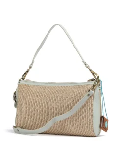 Oceania Pepita Schultertasche Bast, genarbtes Kalbsleder natur