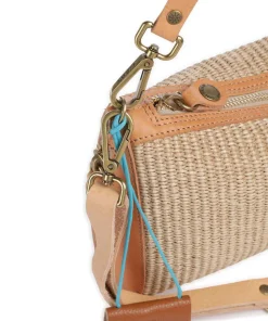 Oceania Pepita Schultertasche Kalbsleder beige