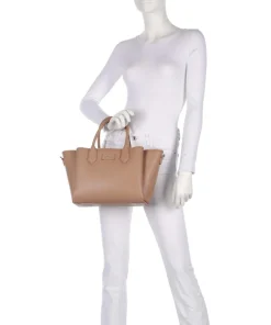 Odette Handtasche Lederimitat hellbraun