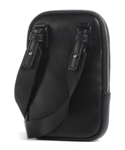 Okinawa Umhängetasche Lederimitat schwarz