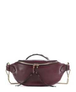 Origami Mini Umhängetasche fein genarbtes Rindsleder brombeer