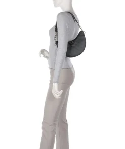 Orlina 4G Logo Schultertasche Lederimitat anthrazit