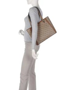 Orlina 4G Logo Shopper Lederimitat braun