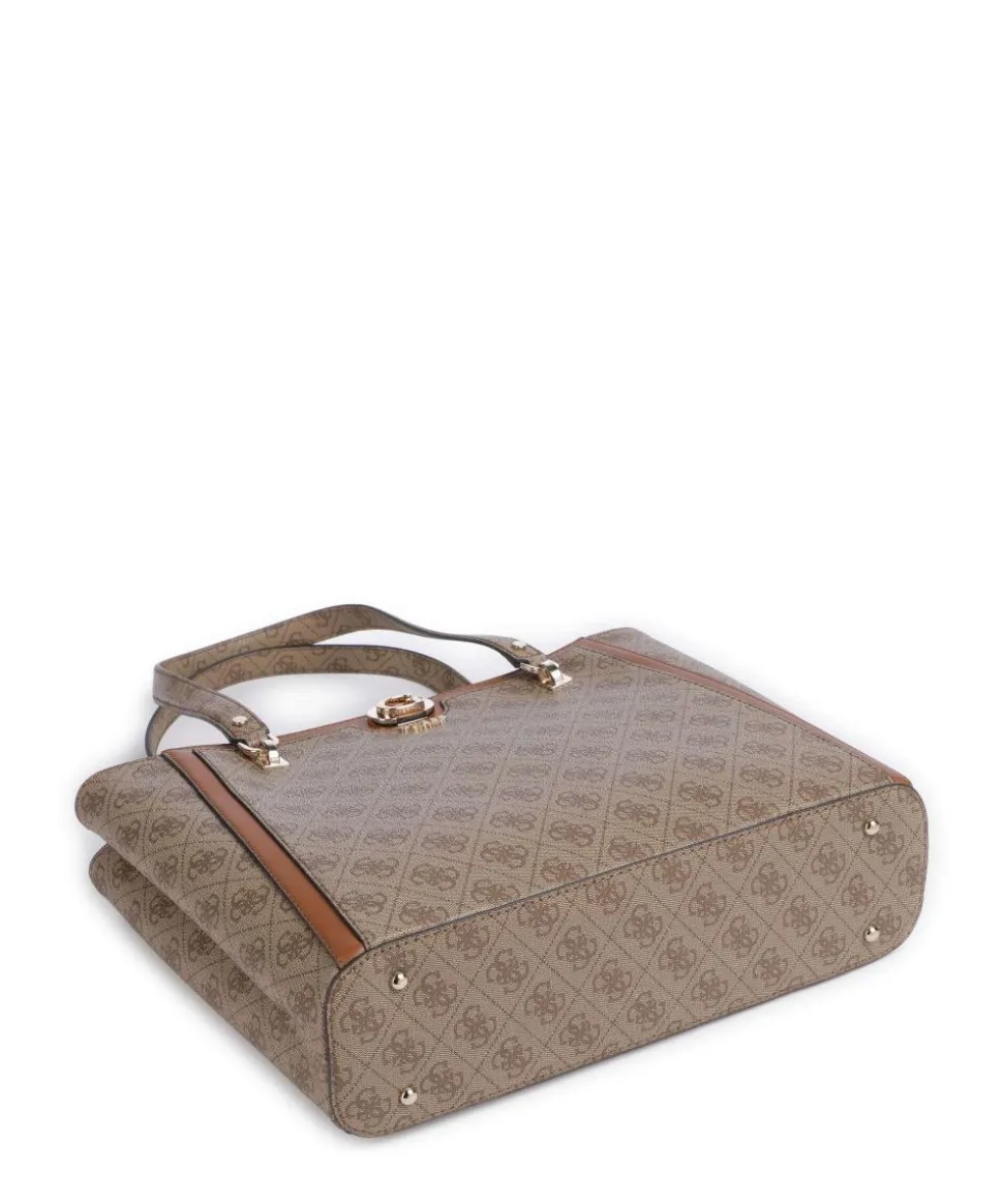 Orlina 4G Logo Shopper Lederimitat braun