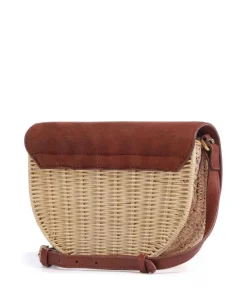 Oxfordd Umhängetasche Rattan, aufgerautes Rindsleder braun/beige