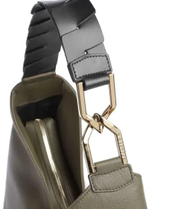 Pagode L Beuteltasche genarbtes Rindsleder khaki