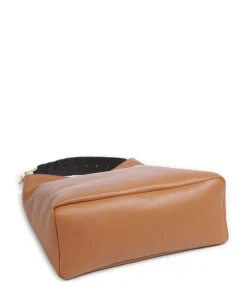 Pagode L Beuteltasche genarbtes Rindsleder braun