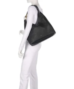 Pagode L Beuteltasche genarbtes Rindsleder schwarz