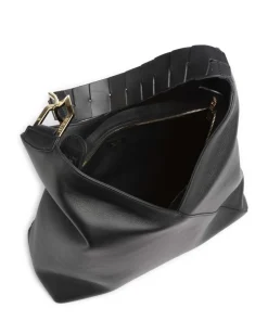 Pagode L Beuteltasche genarbtes Rindsleder schwarz