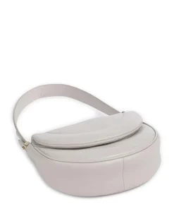 Panarea Schultertasche fein genarbtes Leder hellgrau