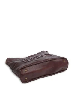 Paoliweg 2 Schultertasche genarbtes Leder dunkelbraun