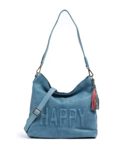 Paoliweg 2 Schultertasche genarbtes Leder blau