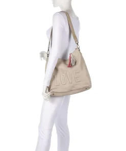 Paoliweg 2 Schultertasche genarbtes Rindsleder beige