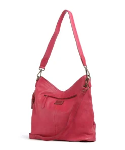 Paoliweg 2 Schultertasche genarbtes Leder pink