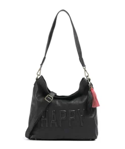 Paoliweg 2 Schultertasche genarbtes Leder schwarz