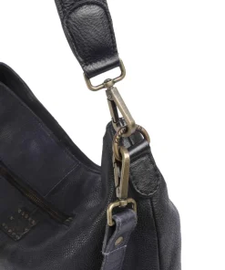 Paoliweg 2 Schultertasche genarbtes Leder navy