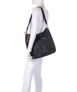 Paoliweg 2 Schultertasche genarbtes Rindsleder navy