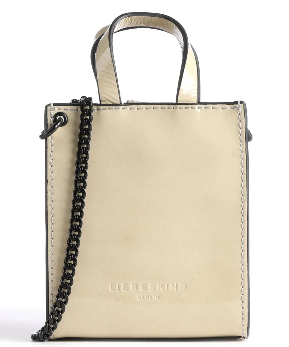 Paper Bag Umhängetasche glattes Leder sand