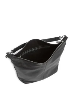 Paris Small Pebble M Beuteltasche genarbtes Rindsleder schwarz