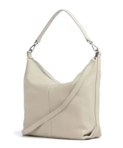 Paris Small Pebble M Beuteltasche genarbtes Rindsleder creme