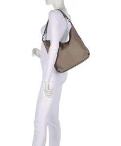 Paris Small Pebble M Beuteltasche genarbtes Rindsleder taupe